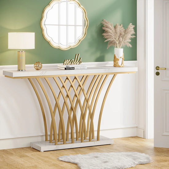 Gold Console Table, Modern Entryway Table