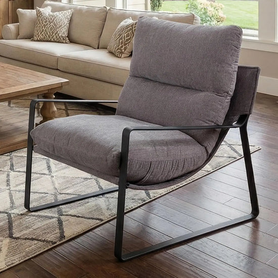 Modern Upholstered Linen Accent Armchair