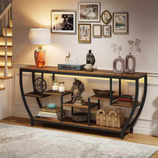 Sofa, Console Table with Shelves and Storage, Entryway Table, TV Stand