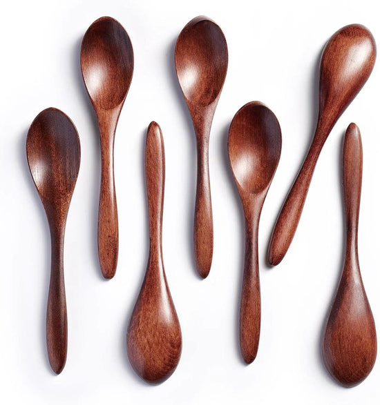 7-Piece Small Wooden Spoons Set, for Stirring