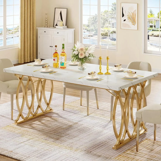 Modern Rectangular Dining Table for 4-6 People