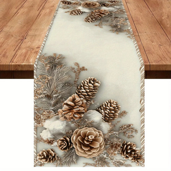 Winter Floral Table Runner - Holiday Decor for Thanksgiving, Christmas
