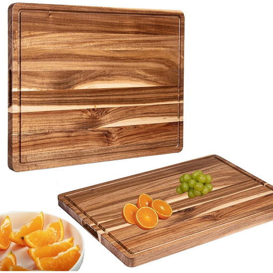 Kitchen Extra Large Wood Cutting Board with Juice Groove and Handle