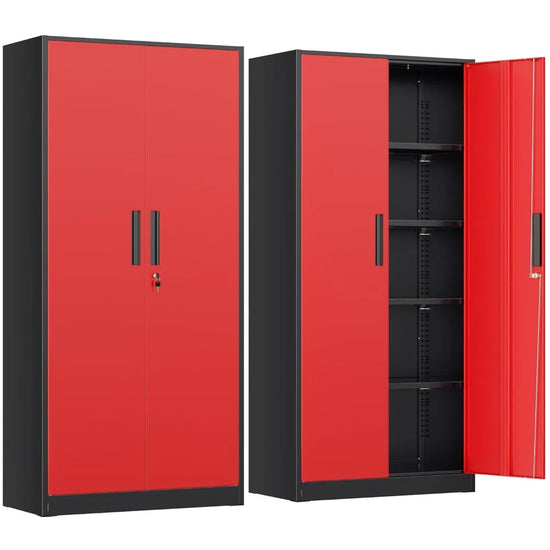 Metal Storage Cabinet with Adjustable Shelves, Doors