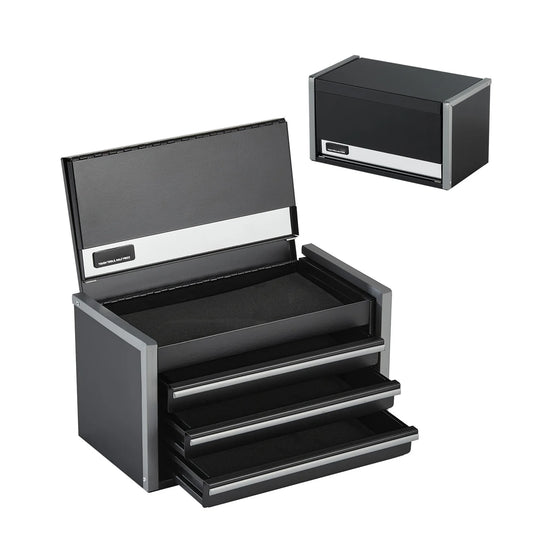 8.6in 3 Drawers Metal Toolbox with Feet Pads & Ball Bearing Powder Coated Tool Storage