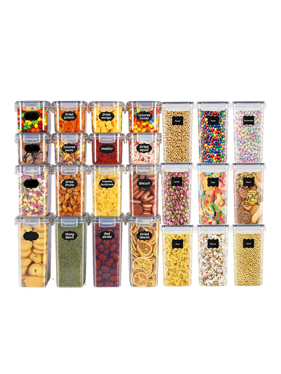 48pcs Sealed Food Storage Containers with LIDS, Plastic Kitchen Pantry