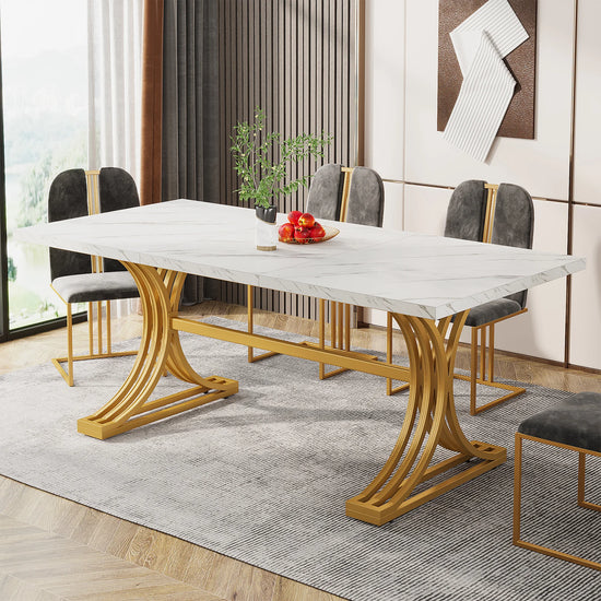 63-Inch Rectangular Dining Table for 4 to 6, Modern Kitchen Table