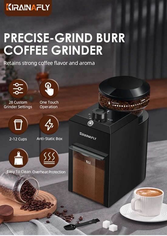 Automatic Coffee Grinder, Electric Coffee Bean Grinding