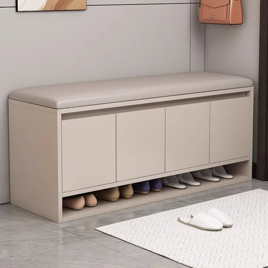 Shoe changing stool, seat stool integrated low cabinet, dust-proof storage