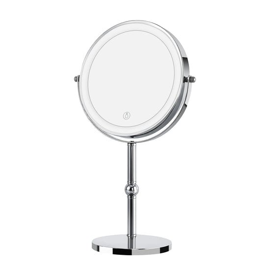 Magnifying Tabletop Vanity Mirror with Touch Control Light and Rechargeable