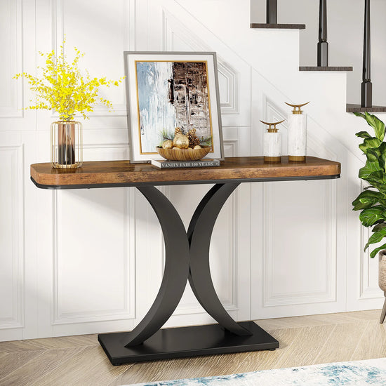 Industrial Console Table, Entryway Foyer Table, Rustic Hallway Accent Table