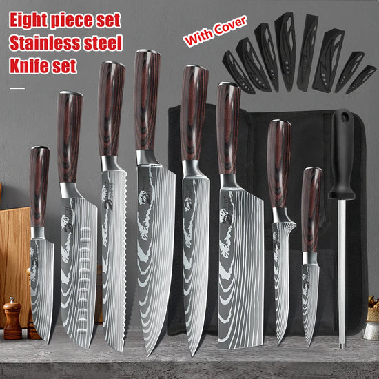 Kitchen Knife Set, Stainless Steel Chef Knife Ultra Sharp