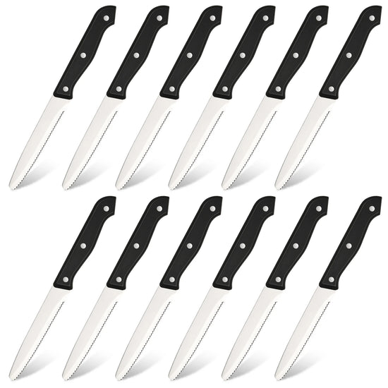 12 Pieces 4.5 Inch Steak Knives Set, Dishwasher Safe