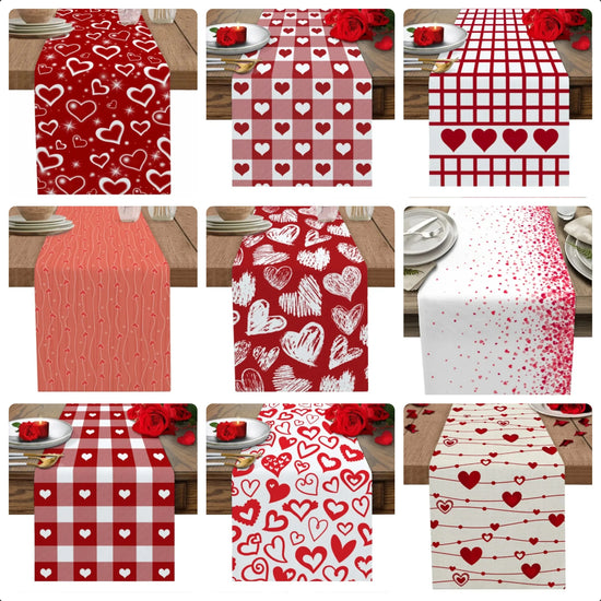 Valentine Day Heart Table Runner Love Theme Indoor and Outdoor