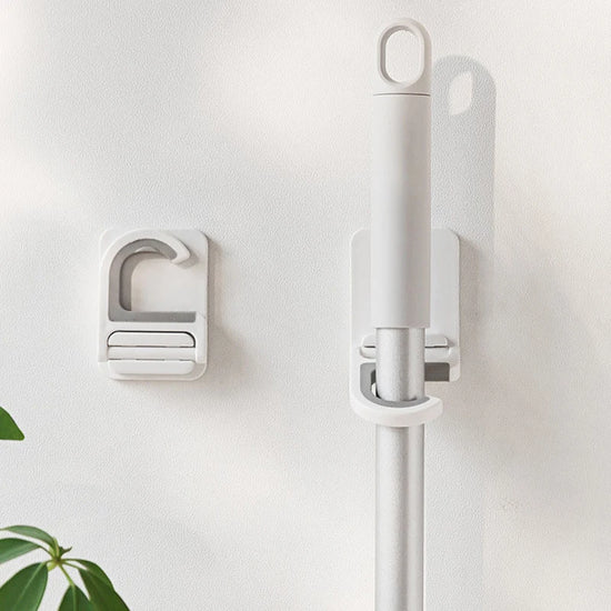 Wall Mount Broom Mop Clip Holder Self-adhesive Hanger Organizer Rack Multi-Purpose Hook