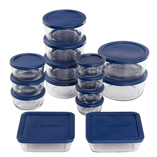 Glass Food Storage Containers with Lids, 30 Pieces, Dishwasher and Microwave Safe